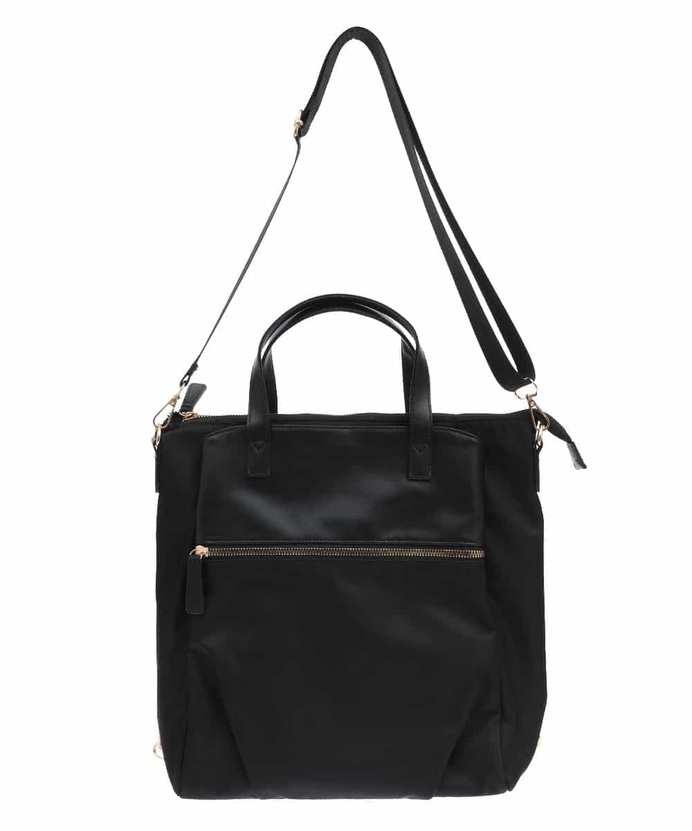 BPRGV62150 MK MICHEL KLEIN BAG(MK ミッシェルクラン バッグ) [撥水加工・3WAY]異素材MIXナイロンリュック ブラック