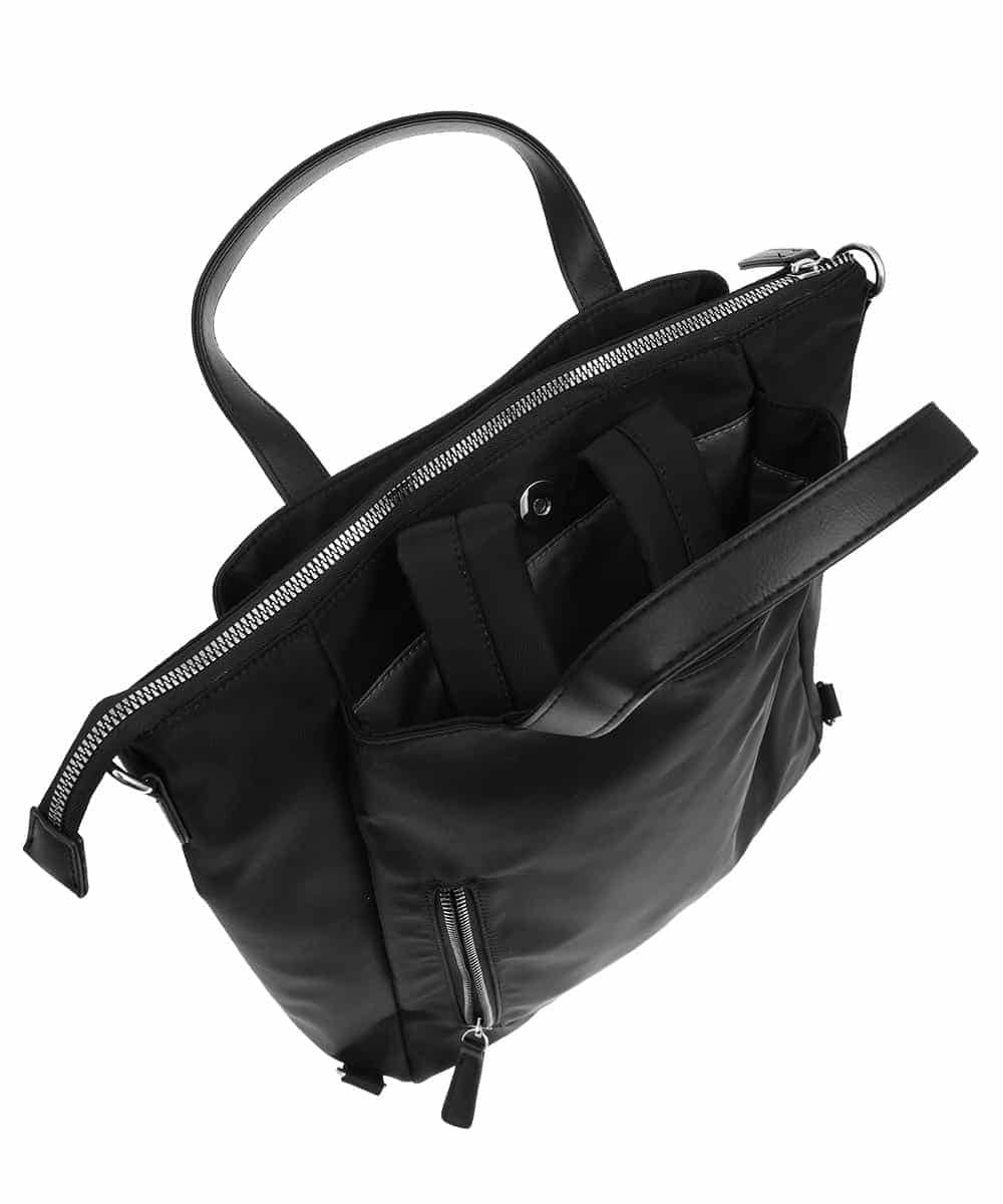 BPRGV62150 MK MICHEL KLEIN BAG(MK ミッシェルクラン バッグ) [撥水加工・3WAY]異素材MIXナイロンリュック ブラック