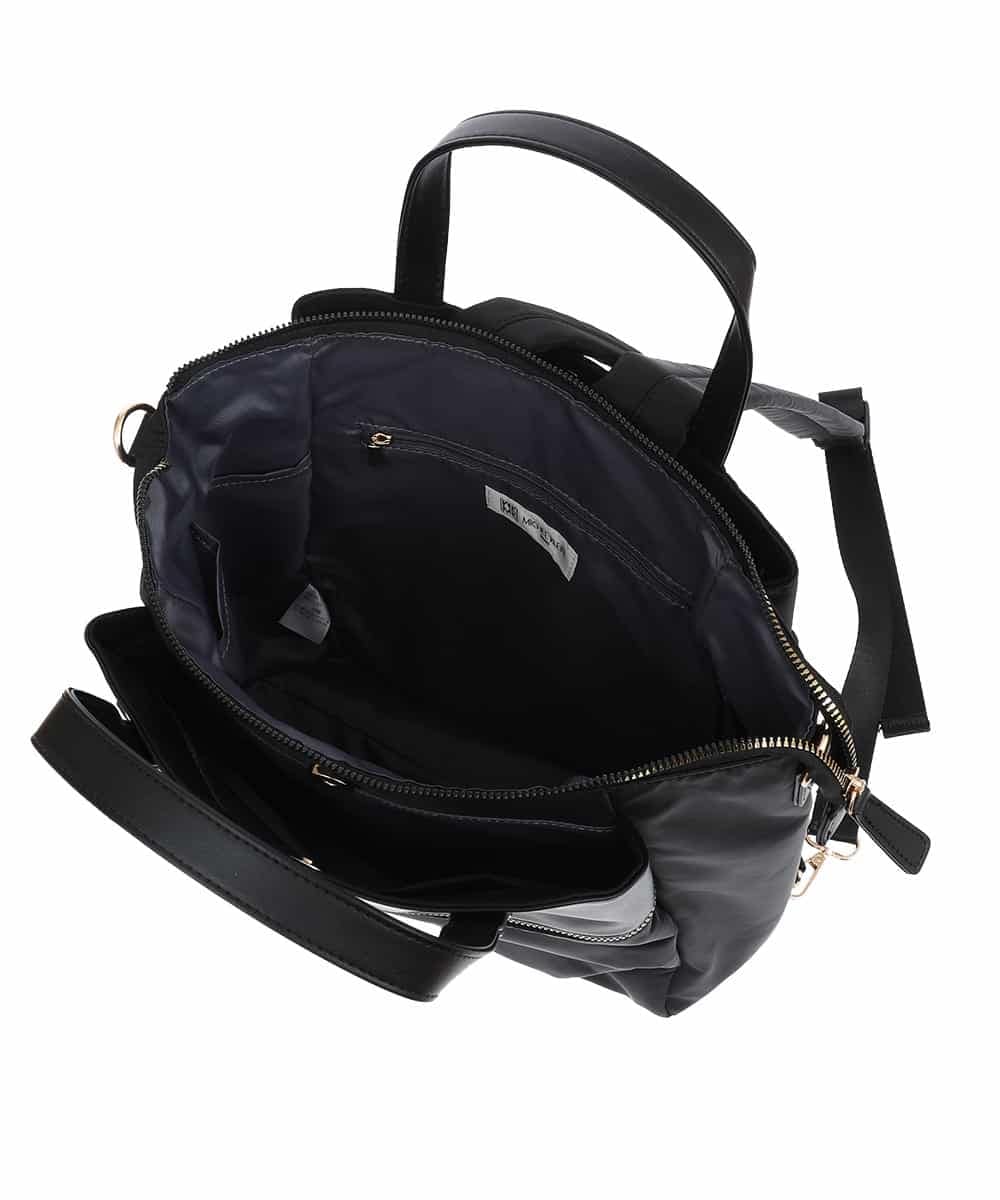 BPRGV62150 MK MICHEL KLEIN BAG(MK ミッシェルクラン バッグ) [撥水加工・3WAY]異素材MIXナイロンリュック ブラック