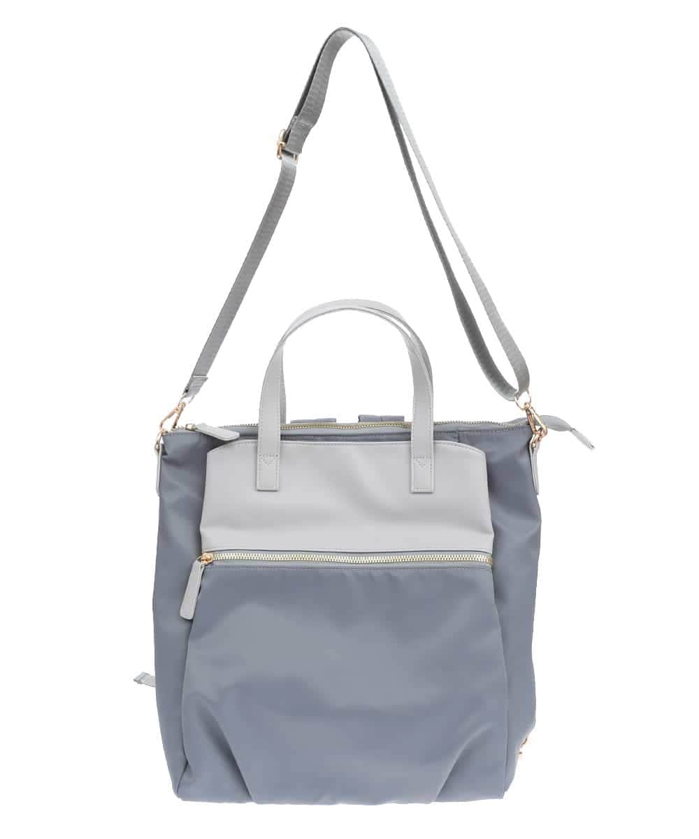 BPRGV62150 MK MICHEL KLEIN BAG(MK ミッシェルクラン バッグ) [撥水加工・3WAY]異素材MIXナイロンリュック ブラック