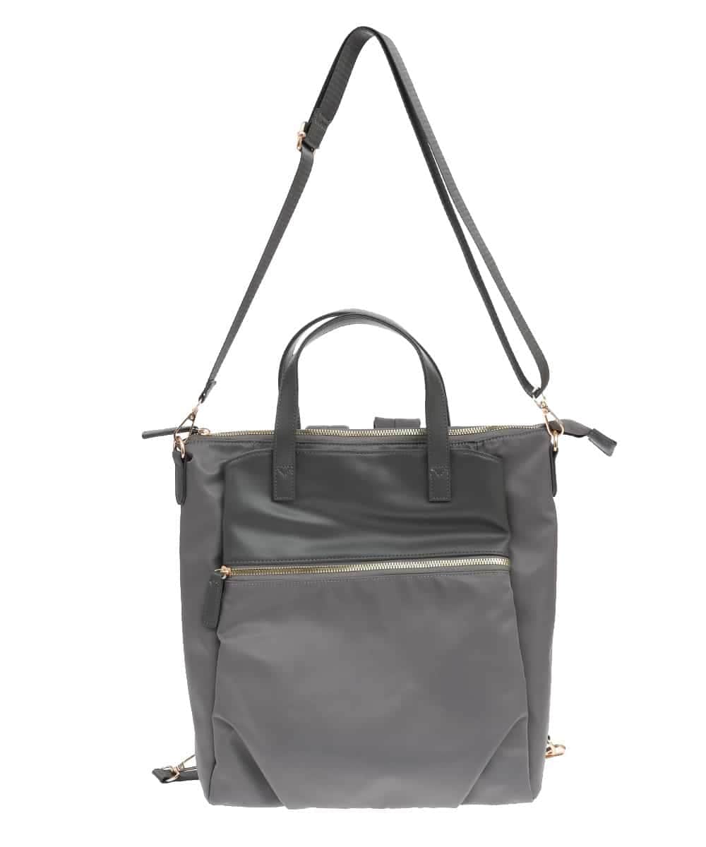 BPRGV62150 MK MICHEL KLEIN BAG(MK ミッシェルクラン バッグ) [撥水加工・3WAY]異素材MIXナイロンリュック ブラック