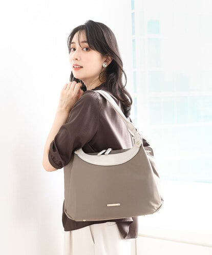 BPRJA71180 MK MICHEL KLEIN BAG [撥水/2WAY/A4収納可]異素材ナイロントートバッグ