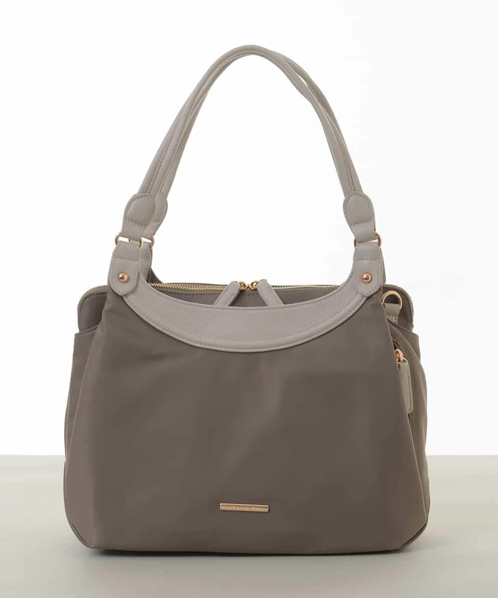 BPRJA71180 MK MICHEL KLEIN BAG(MK ミッシェルクラン バッグ) [撥水/2WAY/A4収納可]異素材ナイロントートバッグ ベージュ