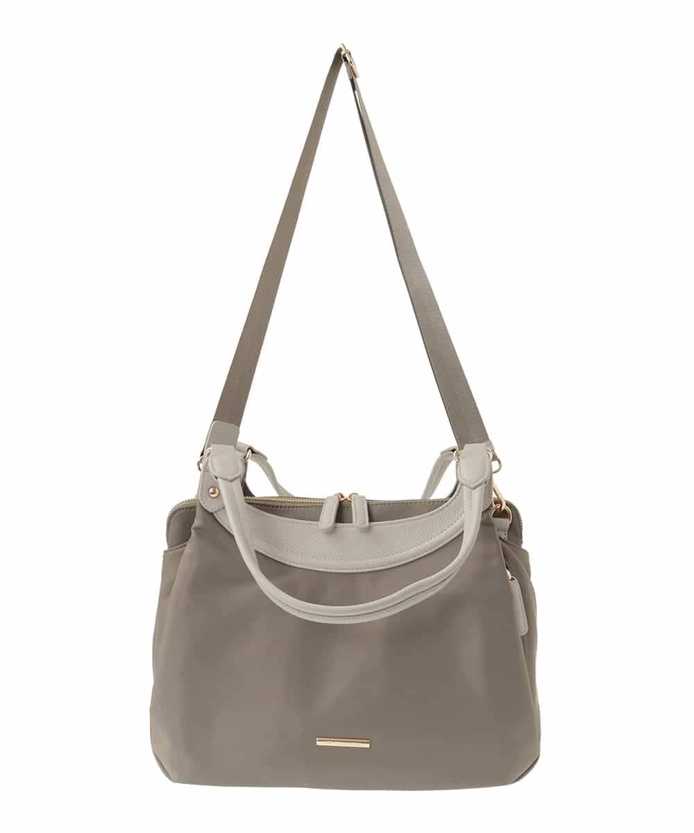 BPRJA71180 MK MICHEL KLEIN BAG(MK ミッシェルクラン バッグ) [撥水/2WAY/A4収納可]異素材ナイロントートバッグ ベージュ