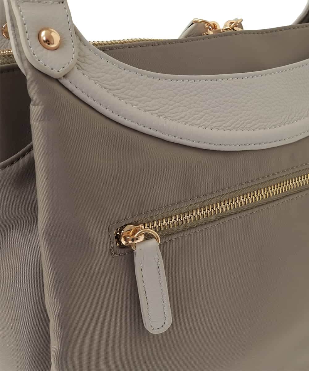 BPRJA71180 MK MICHEL KLEIN BAG(MK ミッシェルクラン バッグ) [撥水/2WAY/A4収納可]異素材ナイロントートバッグ ベージュ