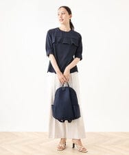 BPRJA74160 MK MICHEL KLEIN BAG(MK ミッシェルクラン バッグ) [撥水/A4収納可]タックデザインラウンドジップリュック ベージュ