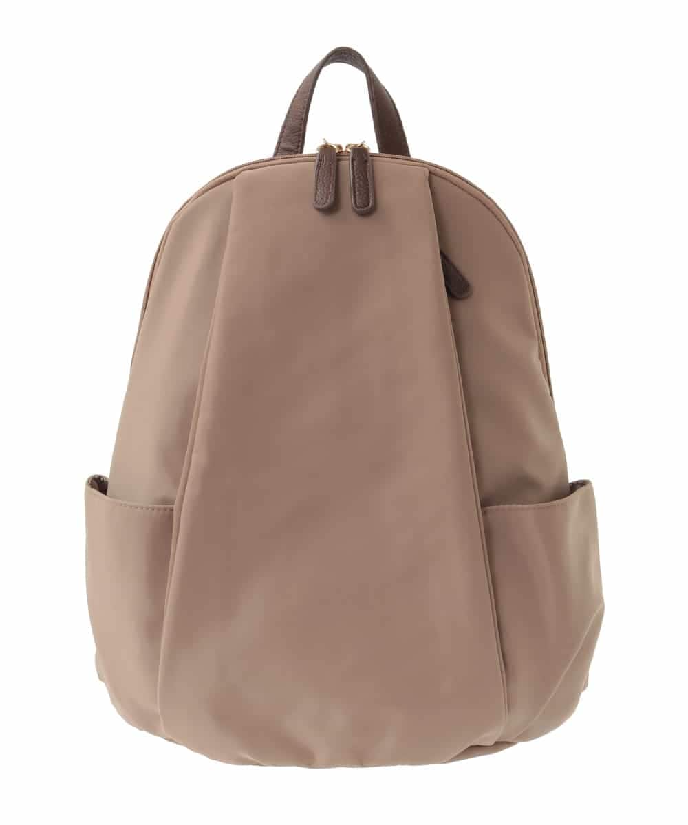 BPRJA74160 MK MICHEL KLEIN BAG(MK ミッシェルクラン バッグ) [撥水/A4収納可]タックデザインラウンドジップリュック ベージュ