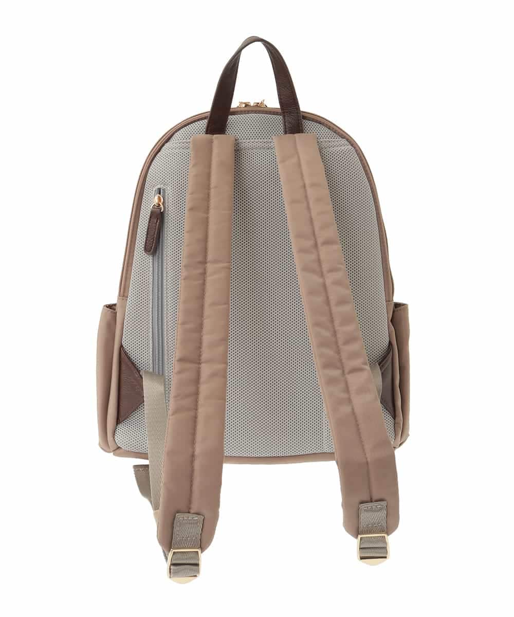 BPRJA74160 MK MICHEL KLEIN BAG(MK ミッシェルクラン バッグ) [撥水/A4収納可]タックデザインラウンドジップリュック ベージュ