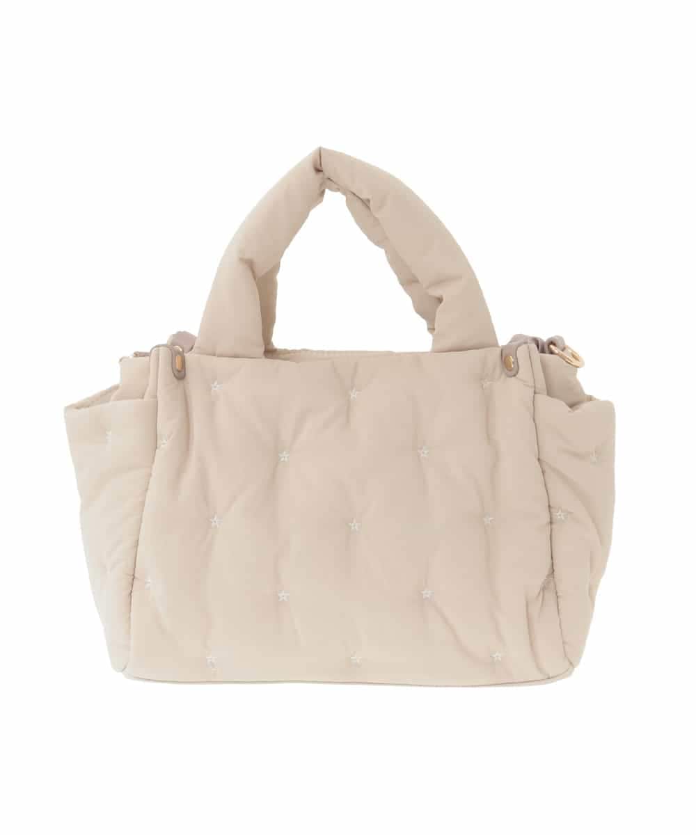 BPRJA81150 MK MICHEL KLEIN BAG(MK ミッシェルクラン バッグ) [2WAY]スター刺繍パフトートバッグ アイボリー