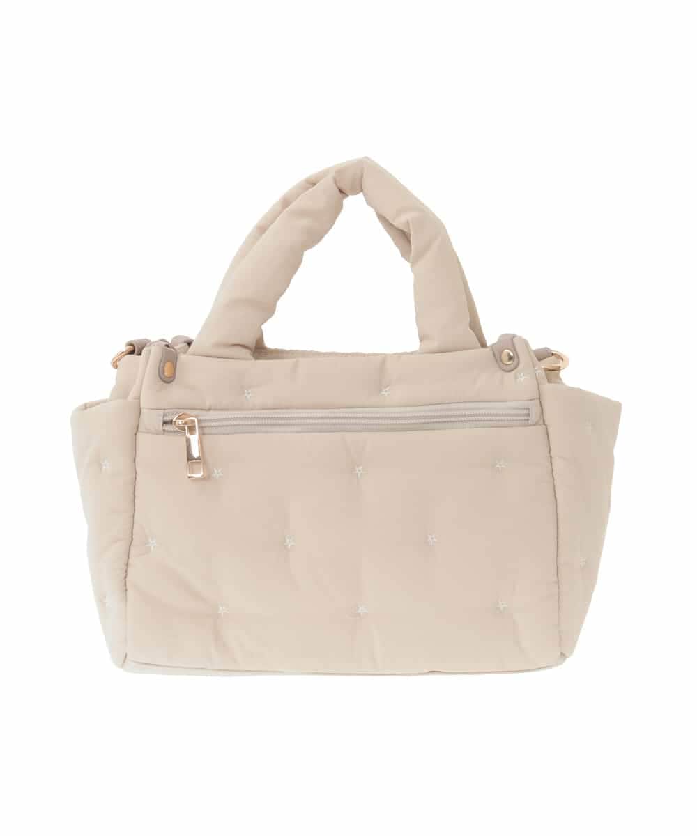 BPRJA81150 MK MICHEL KLEIN BAG(MK ミッシェルクラン バッグ) [2WAY]スター刺繍パフトートバッグ アイボリー