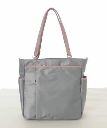 BPRJA84190 MK MICHEL KLEIN BAG [2WAY]レザーパイピングナイロンスクエアトートバッグ
