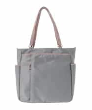 BPRJA84190 MK MICHEL KLEIN BAG(MK ミッシェルクラン バッグ) [2WAY]レザーパイピングナイロンスクエアトートバッグ グレー