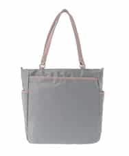 BPRJA84190 MK MICHEL KLEIN BAG(MK ミッシェルクラン バッグ) [2WAY]レザーパイピングナイロンスクエアトートバッグ グレー