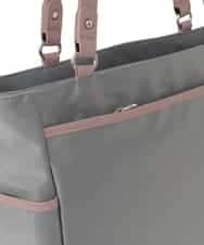 BPRJA84190 MK MICHEL KLEIN BAG(MK ミッシェルクラン バッグ) [2WAY]レザーパイピングナイロンスクエアトートバッグ グレー