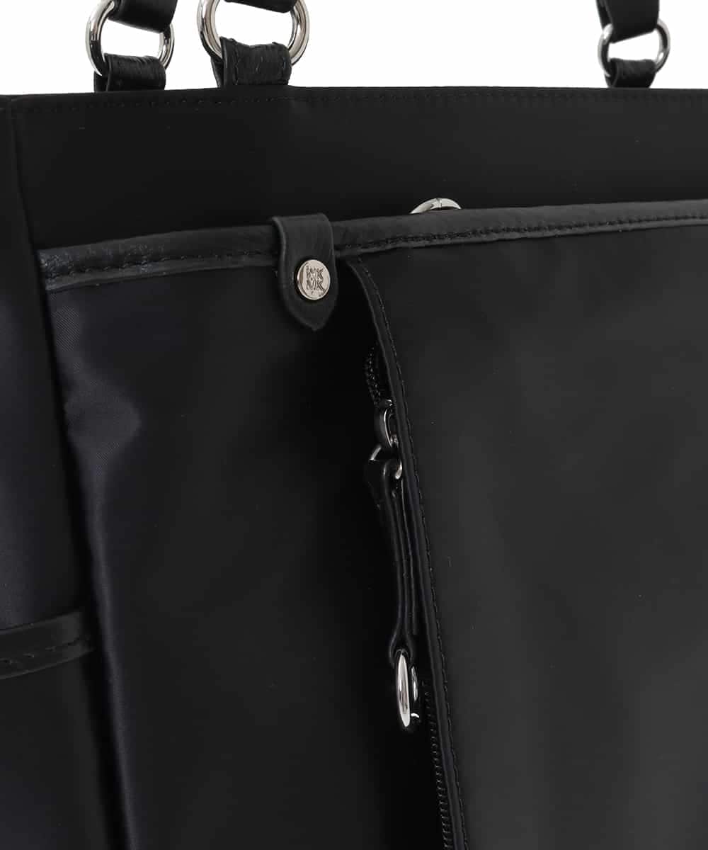 BPRJA84190 MK MICHEL KLEIN BAG(MK ミッシェルクラン バッグ) [2WAY]レザーパイピングナイロンスクエアトートバッグ グレー