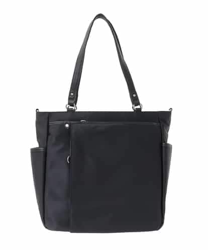 BPRJA84190 MK MICHEL KLEIN BAG [2WAY]レザーパイピングナイロンスクエアトートバッグ