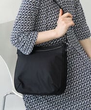 BPRJD23160 MK MICHEL KLEIN BAG(MK ミッシェルクラン バッグ) [撥水/軽量]ラウンドデザインレザーナイロンショルダー ベージュ
