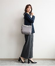 BPRJD23160 MK MICHEL KLEIN BAG(MK ミッシェルクラン バッグ) [撥水/軽量]ラウンドデザインレザーナイロンショルダー ベージュ