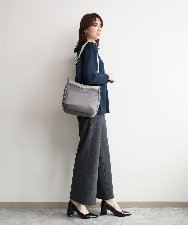 BPRJD23160 MK MICHEL KLEIN BAG(MK ミッシェルクラン バッグ) [撥水/軽量]ラウンドデザインレザーナイロンショルダー ベージュ