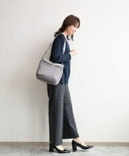 BPRJD23160 MK MICHEL KLEIN BAG(MK ミッシェルクラン バッグ) [撥水/軽量]ラウンドデザインレザーナイロンショルダー ベージュ