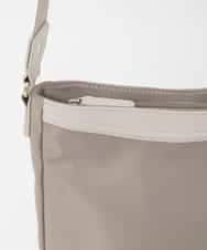 BPRJD23160 MK MICHEL KLEIN BAG(MK ミッシェルクラン バッグ) [撥水/軽量]ラウンドデザインレザーナイロンショルダー ベージュ