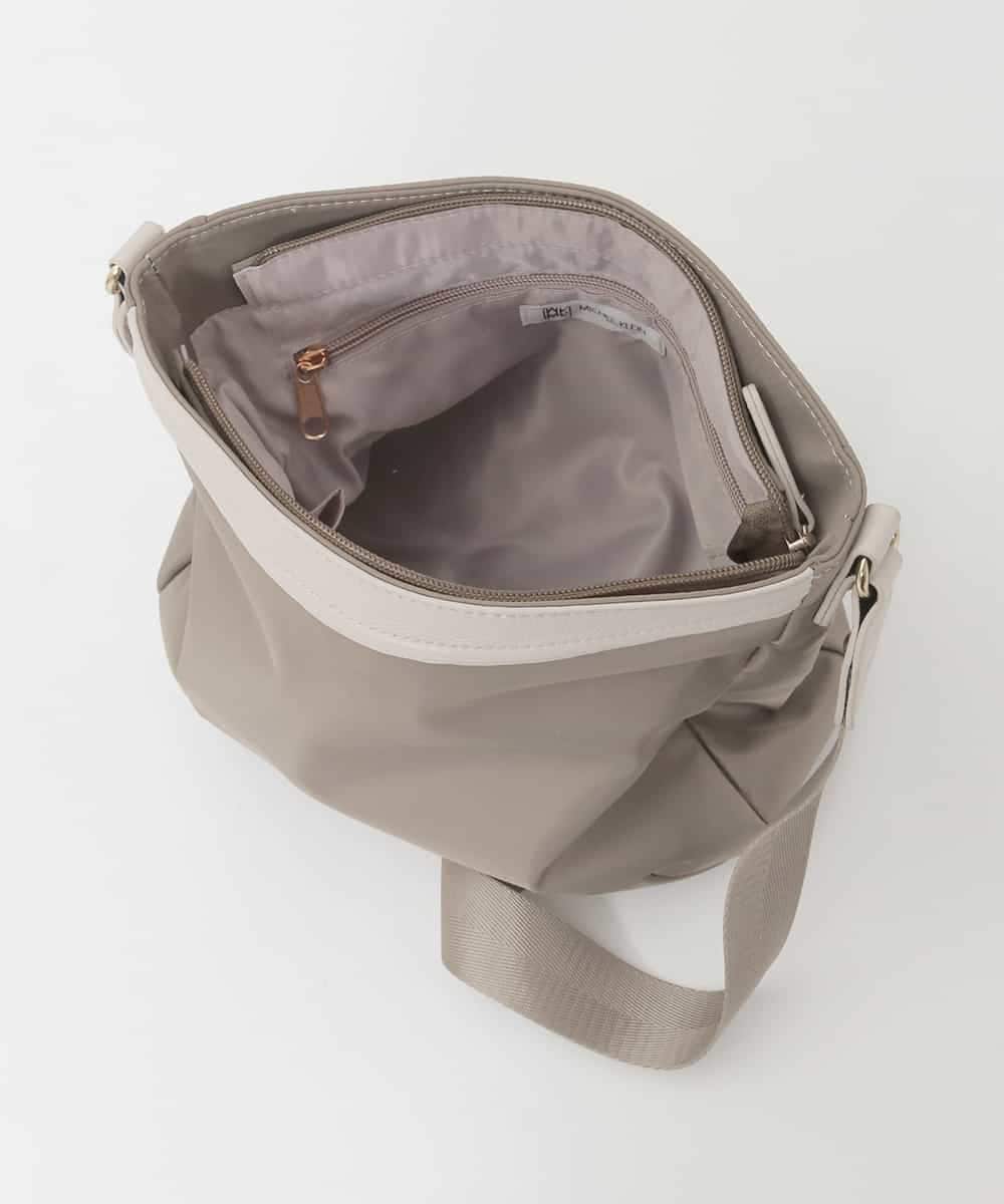 BPRJD23160 MK MICHEL KLEIN BAG(MK ミッシェルクラン バッグ) [撥水/軽量]ラウンドデザインレザーナイロンショルダー ベージュ