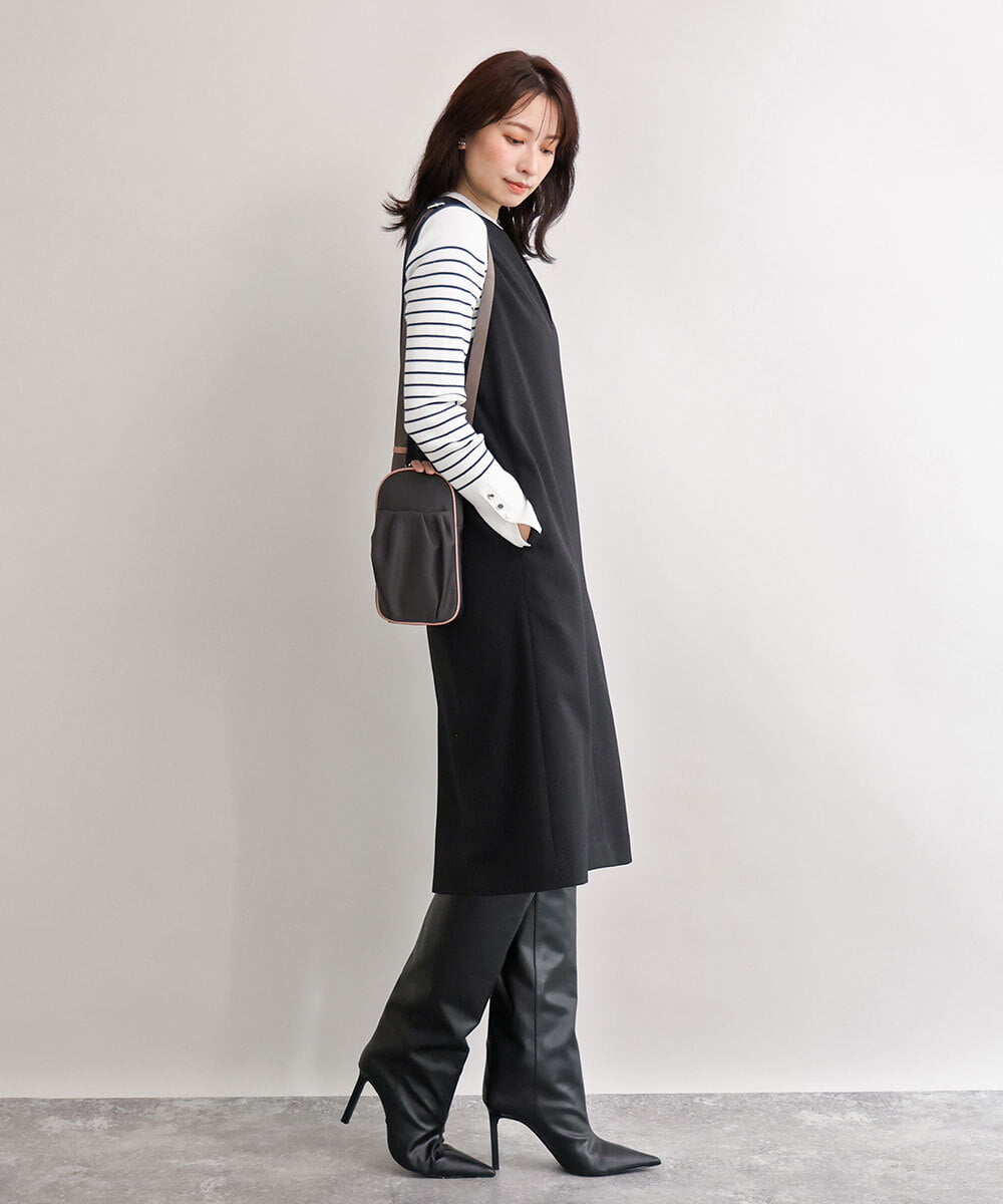 BPRJD81130 MK MICHEL KLEIN BAG(MK ミッシェルクラン バッグ) [撥水/超軽量]パイピングレザーデザインショルダーバッグ ベージュ×グリーン