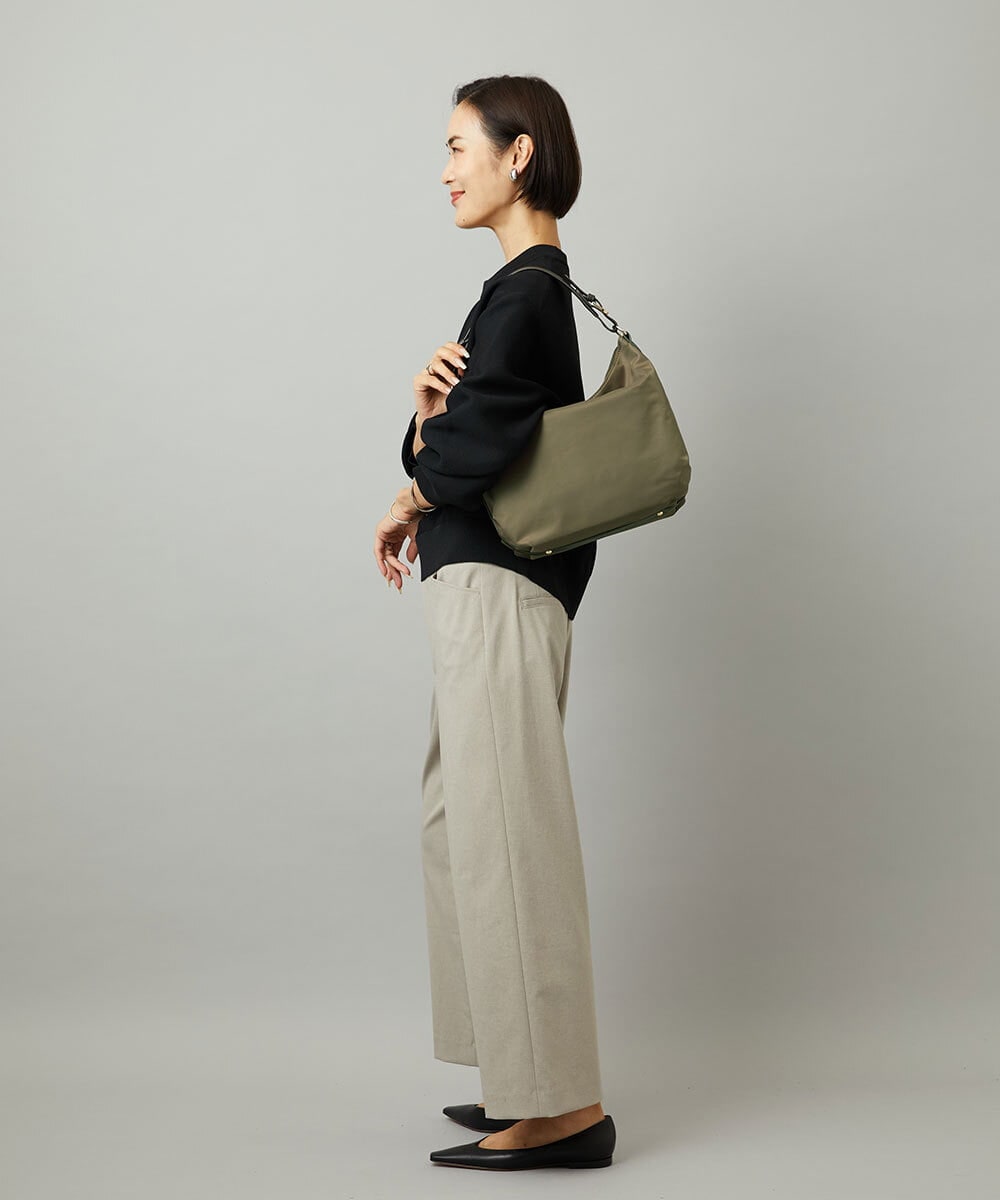 BPRLA91170 MK MICHEL KLEIN BAG(MK ミッシェルクラン バッグ) [2WAY/撥水]ナイロンレザーワンハンドルバッグ ライトグレー
