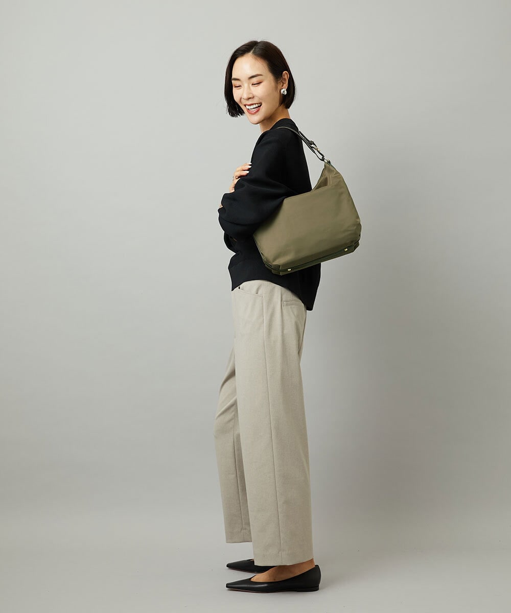 BPRLA91170 MK MICHEL KLEIN BAG(MK ミッシェルクラン バッグ) [2WAY/撥水]ナイロンレザーワンハンドルバッグ ライトグレー
