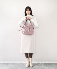 BPRLA92150 MK MICHEL KLEIN BAG(MK ミッシェルクラン バッグ) [A4収納可]ギャザーポケットナイロンバッグ ピンク