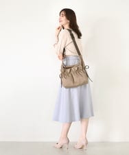 BPRLA92150 MK MICHEL KLEIN BAG(MK ミッシェルクラン バッグ) [A4収納可]ギャザーポケットナイロンバッグ ベージュ