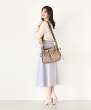 BPRLA92150 MK MICHEL KLEIN BAG(MK ミッシェルクラン バッグ) [A4収納可]ギャザーポケットナイロンバッグ ベージュ
