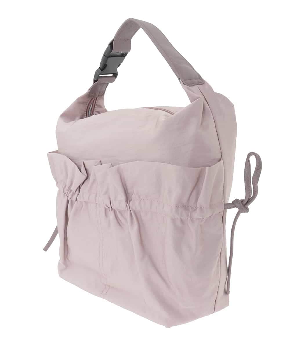 BPRLA92150 MK MICHEL KLEIN BAG(MK ミッシェルクラン バッグ) [A4収納可]ギャザーポケットナイロンバッグ ピンク