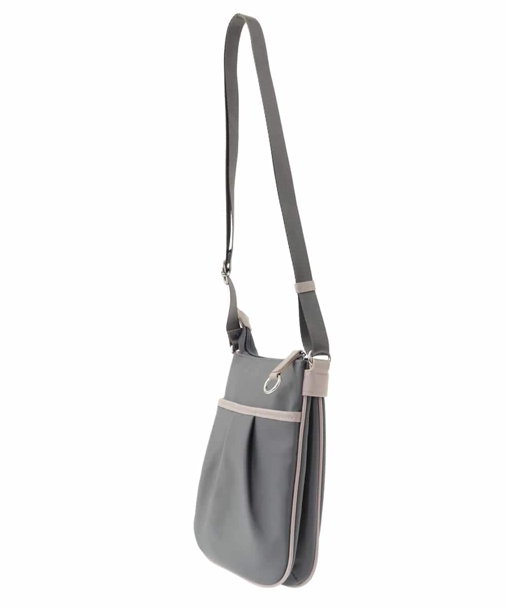 BPRLV92130 MK MICHEL KLEIN BAG(MK ミッシェルクラン バッグ) [撥水加工/軽量/カードポケット付き]レザーポイントミニショルダーバッグ グレー×ベージュ