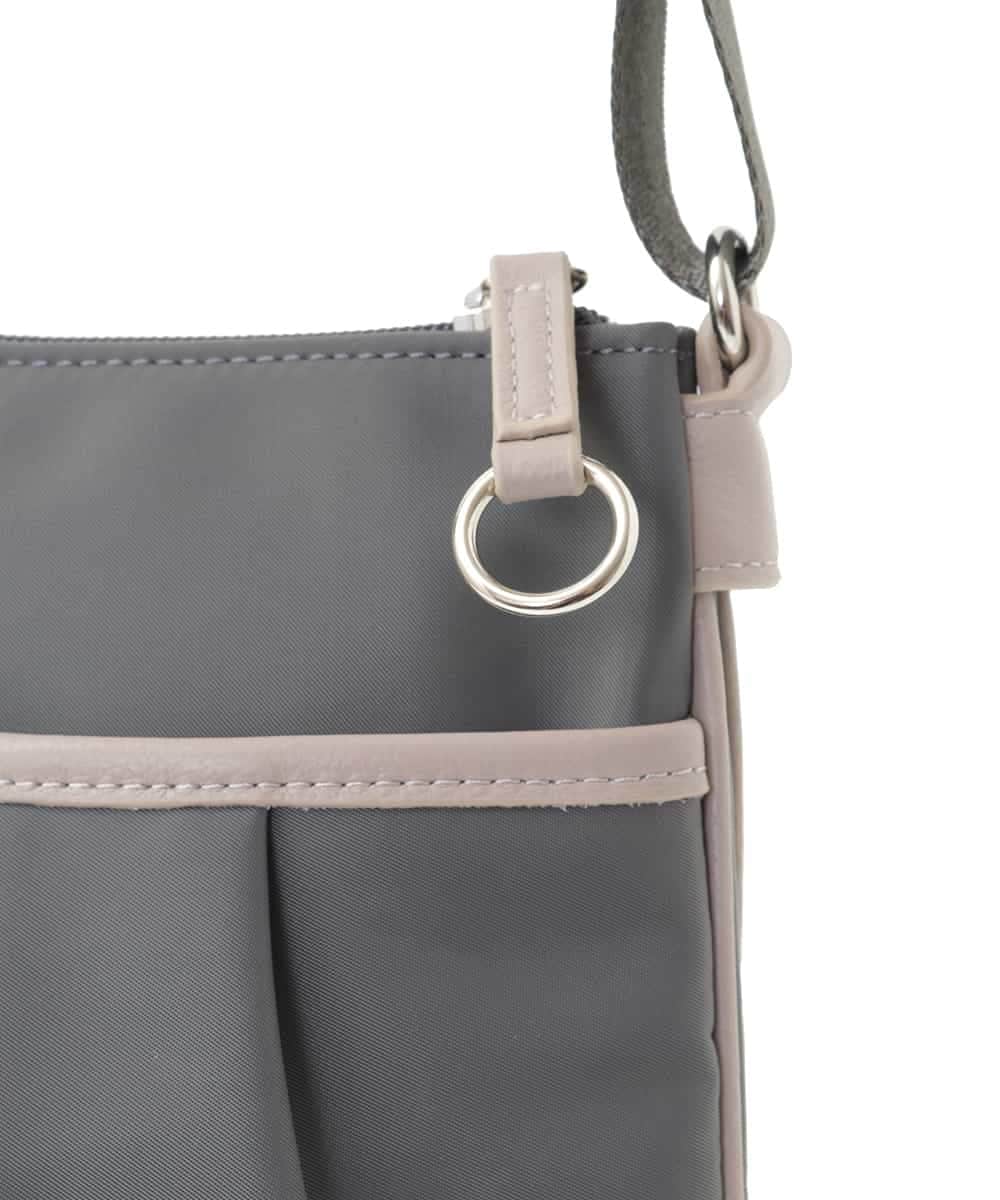 BPRLV92130 MK MICHEL KLEIN BAG(MK ミッシェルクラン バッグ) [撥水加工/軽量/カードポケット付き]レザーポイントミニショルダーバッグ グレー×ベージュ