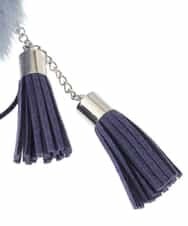 BPSAP91038 MK MICHEL KLEIN BAG(MK ミッシェルクラン バッグ) フリンジファーチャーム ライトブルー