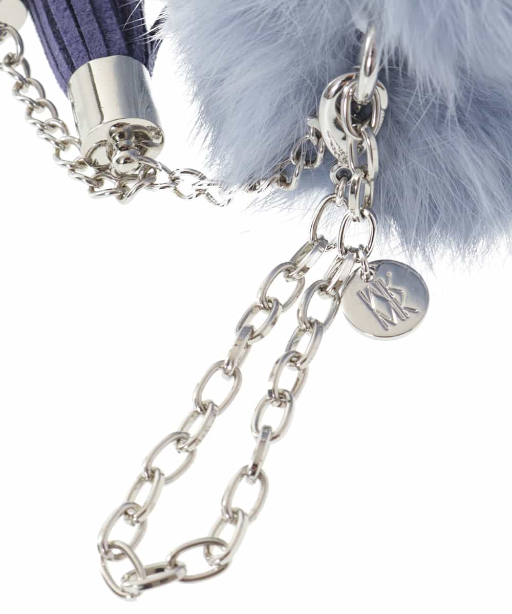 BPSAP91038 MK MICHEL KLEIN BAG(MK ミッシェルクラン バッグ) フリンジファーチャーム ライトブルー