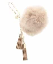 BPSAP91038 MK MICHEL KLEIN BAG(MK ミッシェルクラン バッグ) フリンジファーチャーム ベージュ