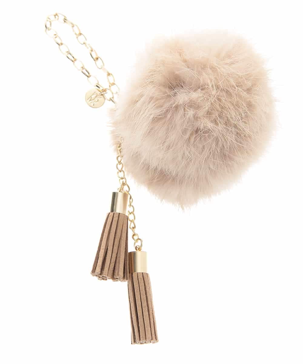 BPSAP91038 MK MICHEL KLEIN BAG(MK ミッシェルクラン バッグ) フリンジファーチャーム ベージュ