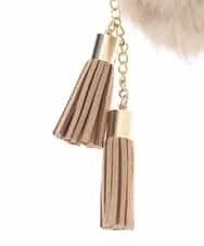 BPSAP91038 MK MICHEL KLEIN BAG(MK ミッシェルクラン バッグ) フリンジファーチャーム ベージュ