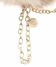 BPSAP91038 MK MICHEL KLEIN BAG(MK ミッシェルクラン バッグ) フリンジファーチャーム ベージュ