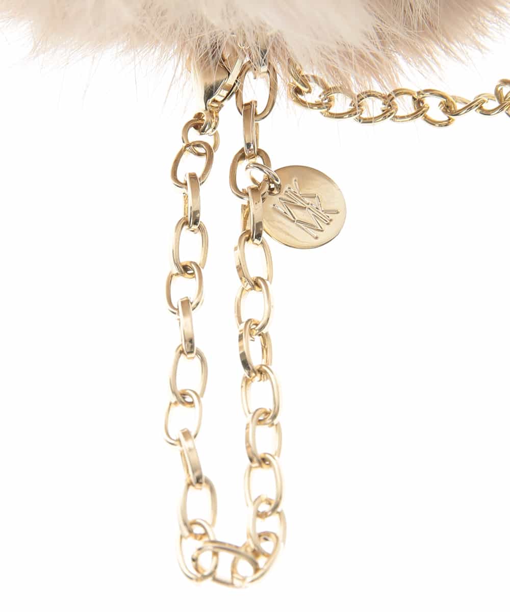 BPSAP91038 MK MICHEL KLEIN BAG(MK ミッシェルクラン バッグ) フリンジファーチャーム ベージュ