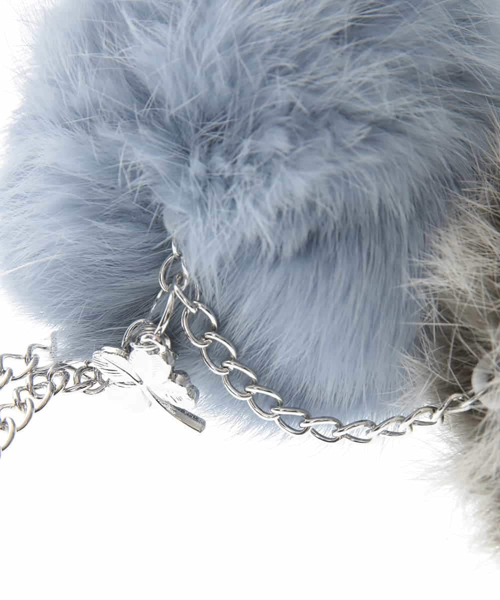 BPSAP92045 MK MICHEL KLEIN BAG(MK ミッシェルクラン バッグ) ダブルファーチャーム グレー