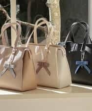 BPSED02038 MK MICHEL KLEIN BAG(MK ミッシェルクラン バッグ) キラキラリボンチャーム ライトブルー