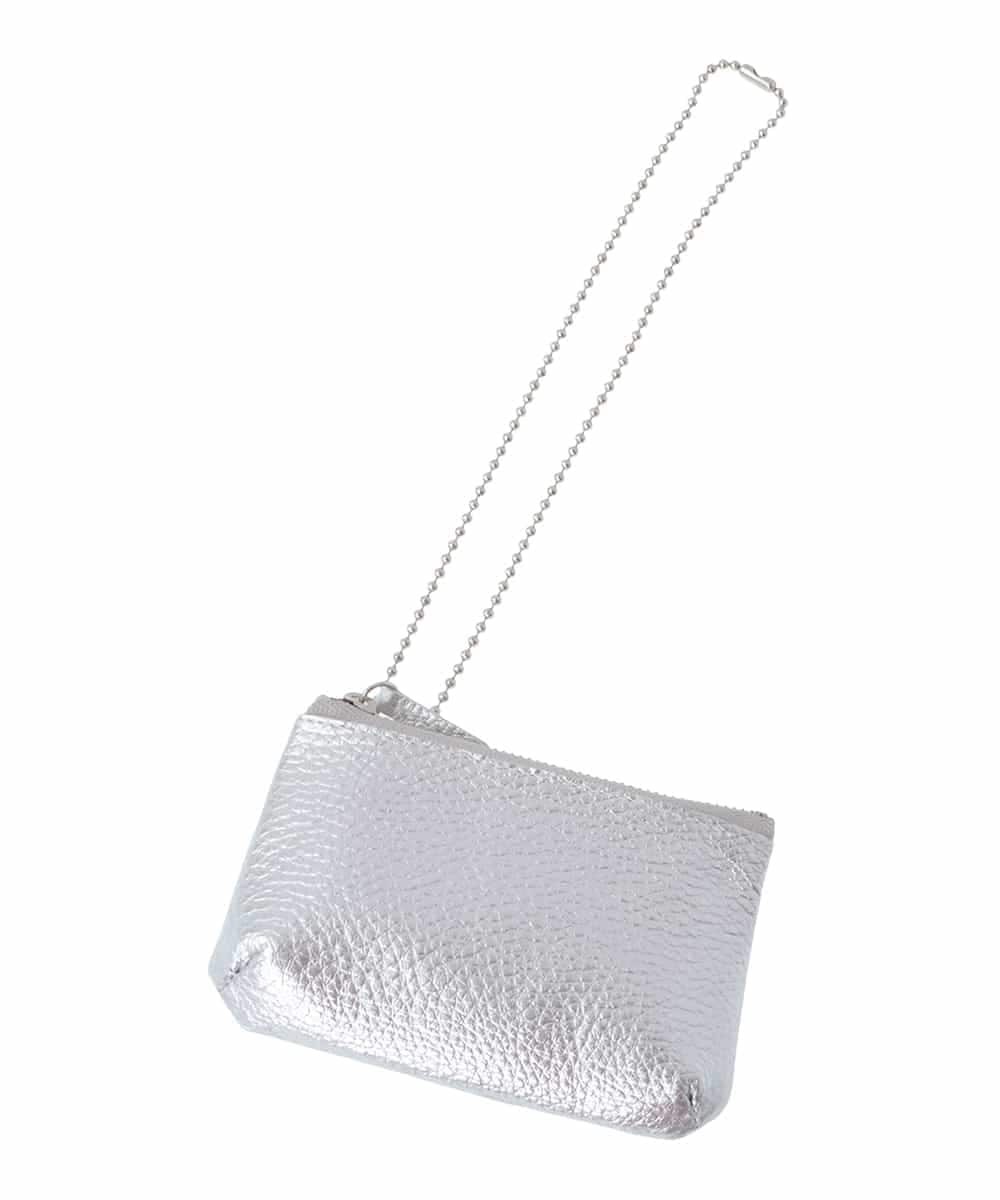 BPSES21050 MK MICHEL KLEIN BAG(MK ミッシェルクラン バッグ) カウレザーコンパクトポーチ シルバー