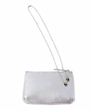 BPSES21050 MK MICHEL KLEIN BAG(MK ミッシェルクラン バッグ) カウレザーコンパクトポーチ シルバー