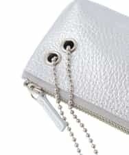 BPSES21050 MK MICHEL KLEIN BAG(MK ミッシェルクラン バッグ) カウレザーコンパクトポーチ シルバー