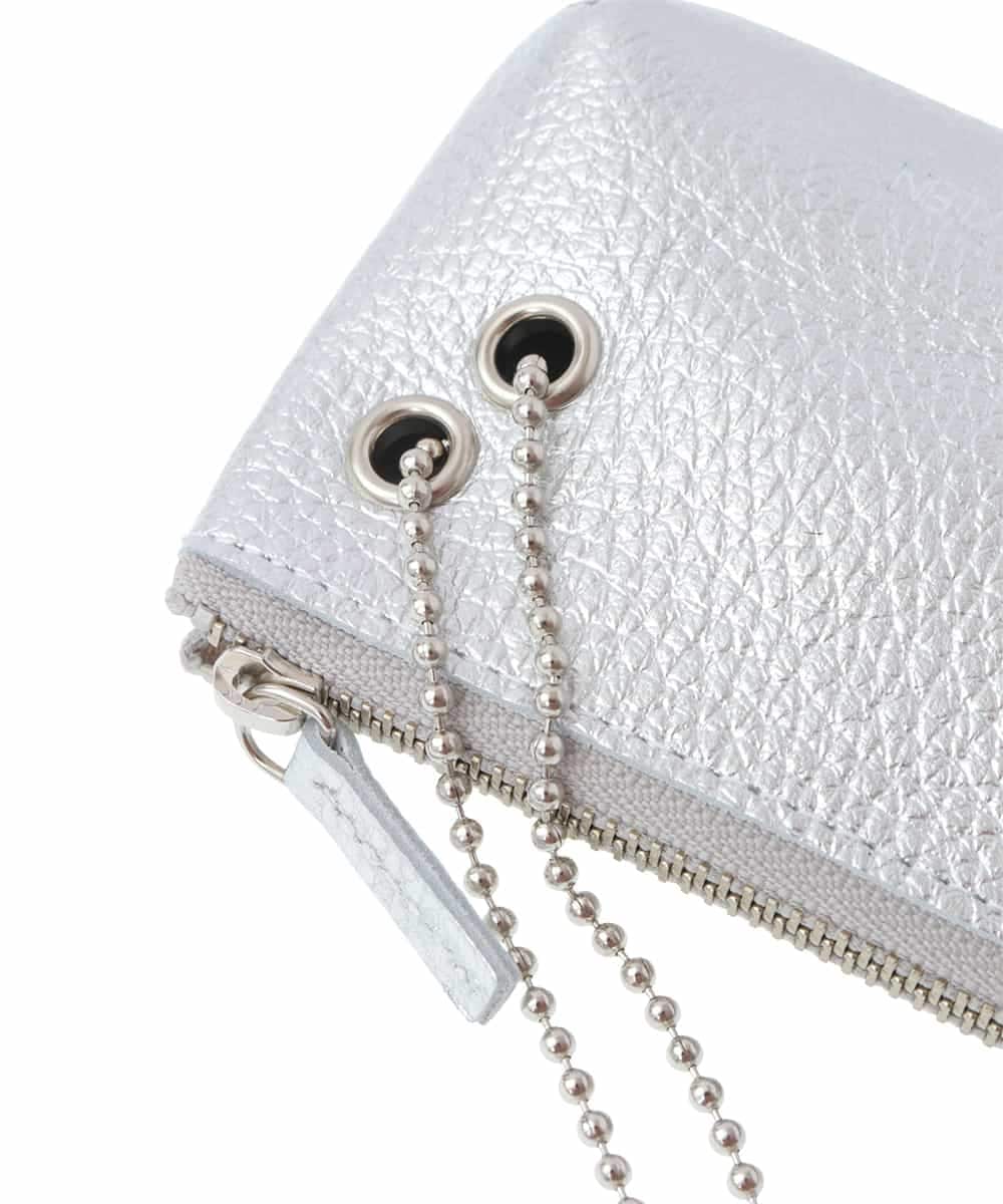 BPSES21050 MK MICHEL KLEIN BAG(MK ミッシェルクラン バッグ) カウレザーコンパクトポーチ シルバー