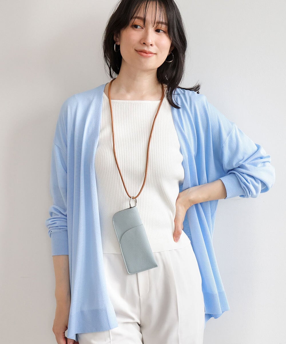 BPSGD44070 MK MICHEL KLEIN BAG(MK ミッシェルクラン バッグ) [首掛け可能]牛革グラスホルダー ライトブルー