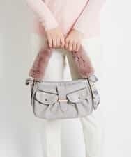 BPSJE11045 MK MICHEL KLEIN BAG(MK ミッシェルクラン バッグ) フェイクファーアレンジ持ち手 ベージュ